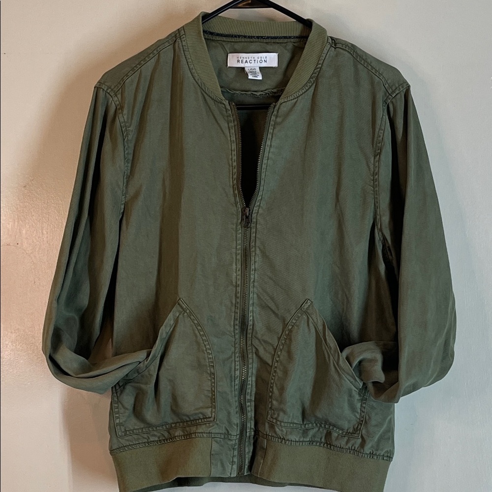 Kenneth Cole Reaction Olive Zip up Jacket size large